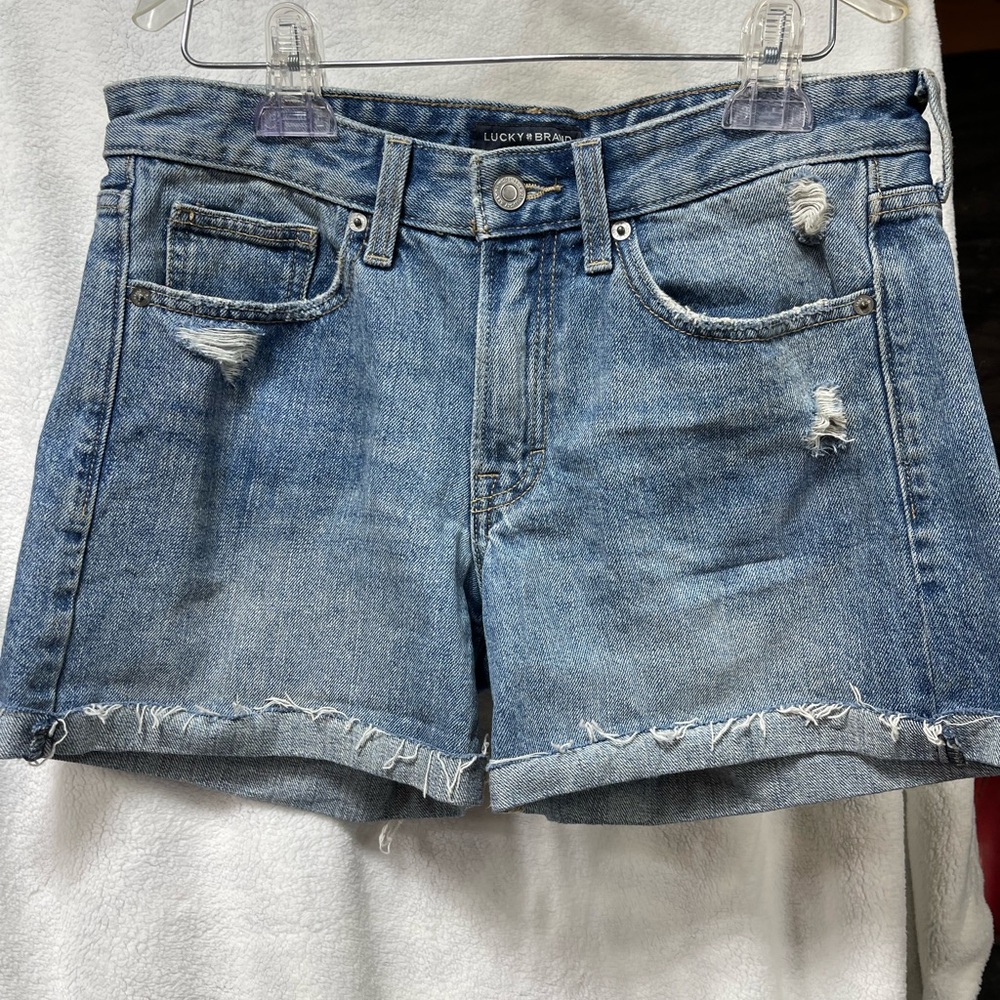 Lucky Brand Blue Jean Shorts with Frayed Hem
